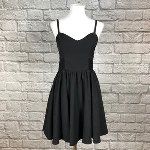 Lovers + Friends Black Open Back Flare Dress